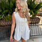 Landon Scoop Neck Romper- Ivory