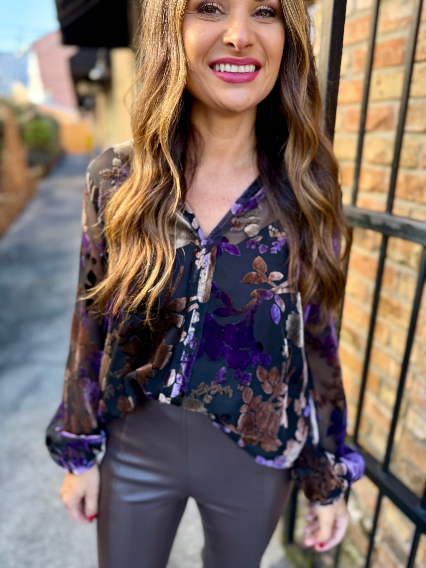 Jacaranda Burnout Top- Purple