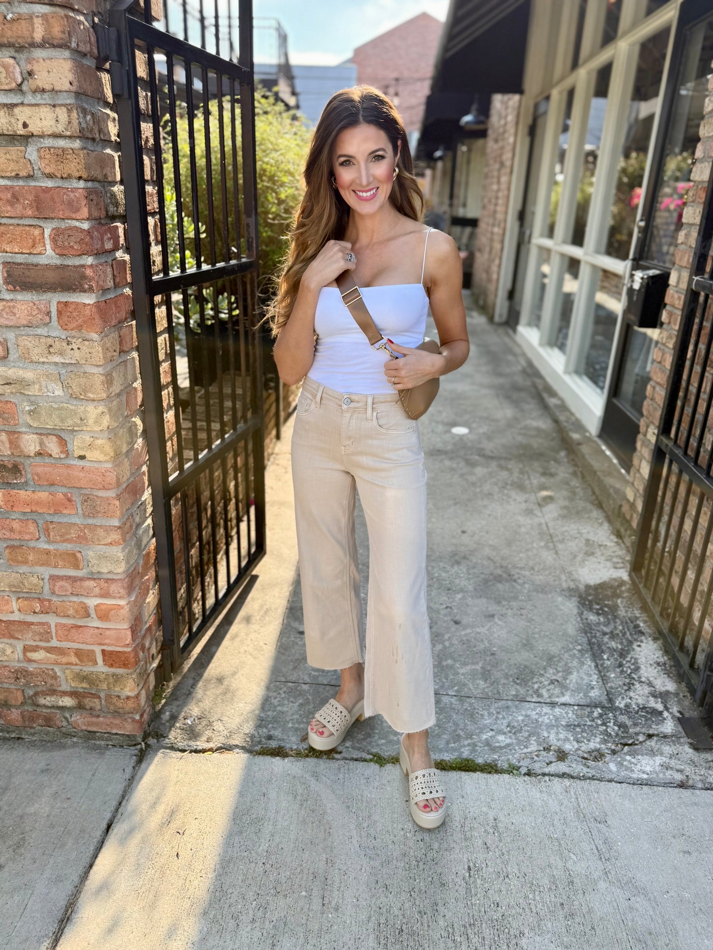 Olivia (White Swan) HR Wide Leg Jeans