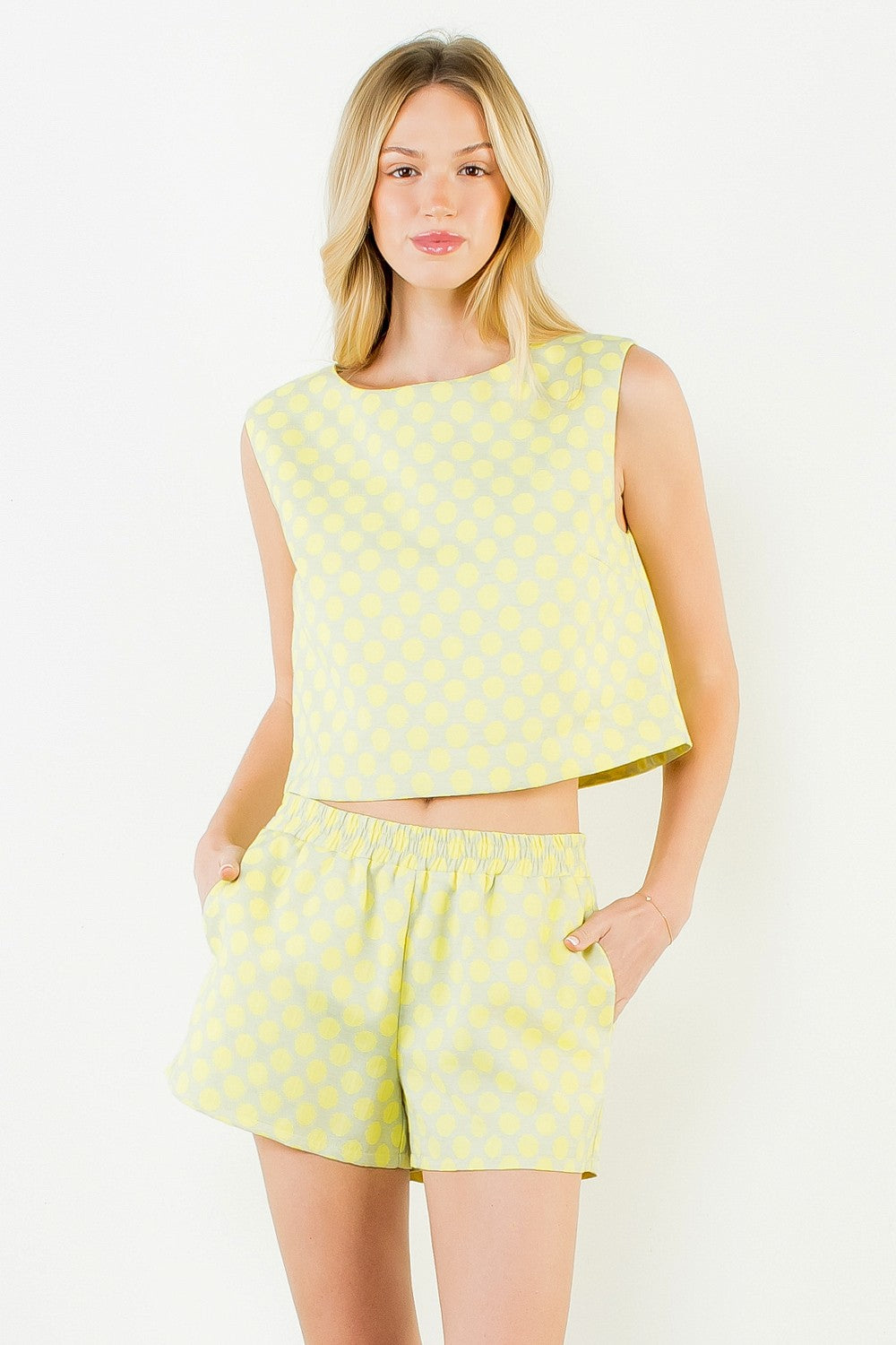 Dotty Polka Dot Shorts-Lemon
