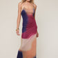 Romantic Mesh Slim Fit Maxi Dress- Fruit Night