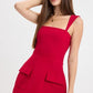 Amanda Mini Romper Dress- Cherry Cola