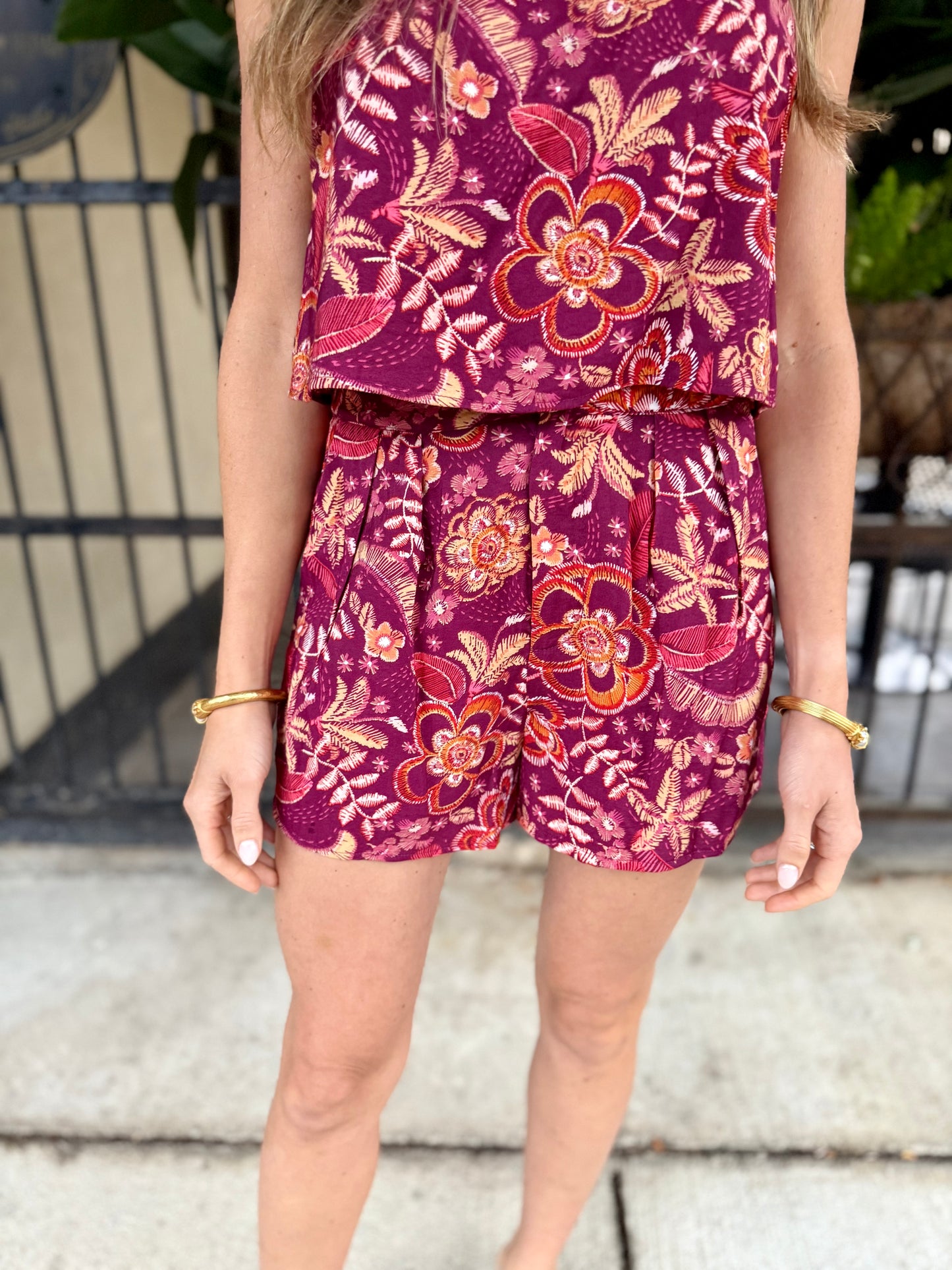 Felicia Floral 2 PC SET- Berry Multi