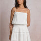 Eyelet Linen Mini Dress- White