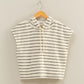 Davis Striped Hooded Top- Black