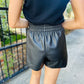 Skye Leather Shorts- Black