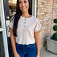 Pepita Puff Sleeve Cardigan-Lt. Mocha
