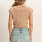 Cuddy Cap Sleeve Top- Lt. Brown