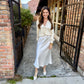 Sage Satin Maxi Skirt- Cream