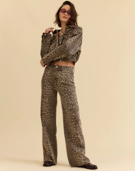 Far Out High Rise Wide Leg- Cool Cat