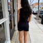 Anahi Drawstring Romper- Black