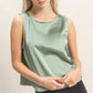 Mike Satin Tank- Sage