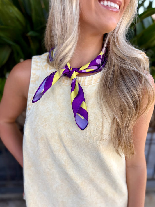 LSU Gameday Scarf- Stripes