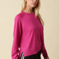 Natalie Basic Sweater- Fuchsia