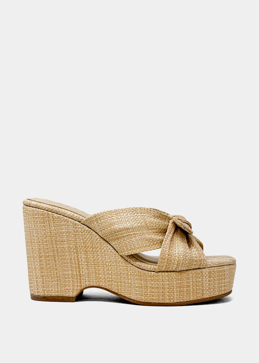Lisa Wedge Sandal- Raffia