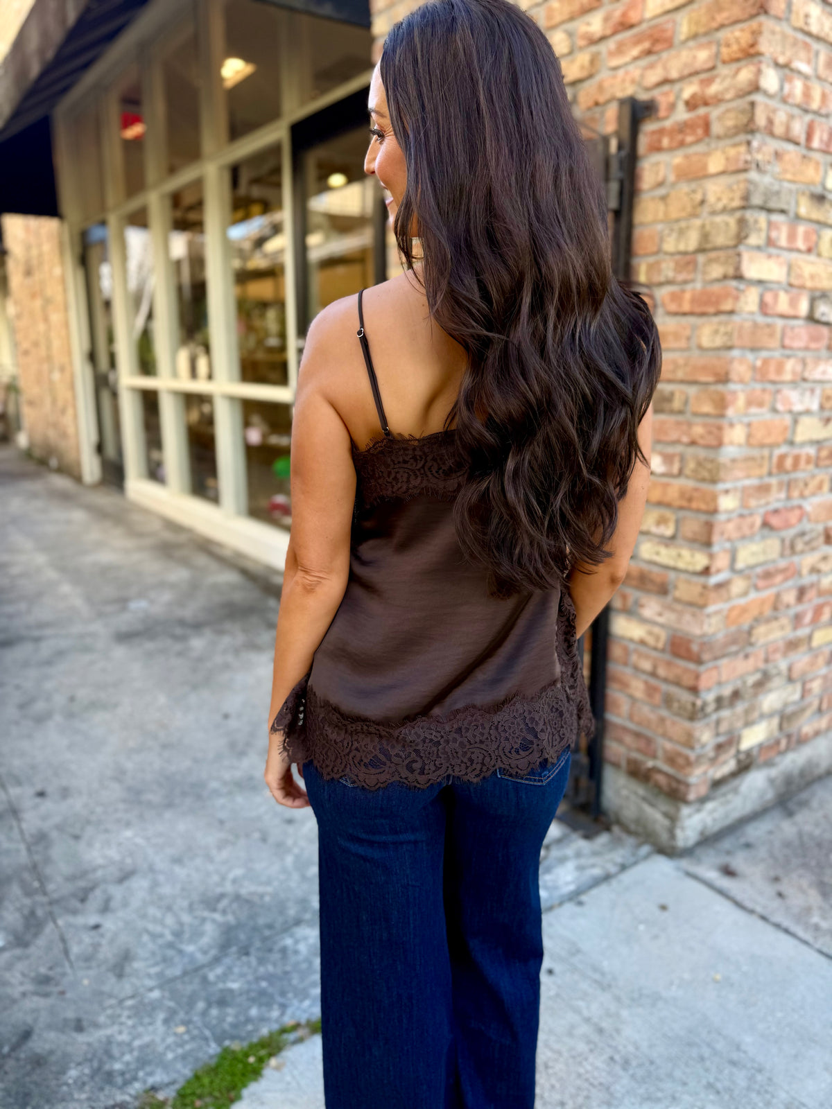 Z Supply Roselle Lace Cami-Cocoa Bean