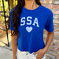 SSA Heart Top- Royal Blue