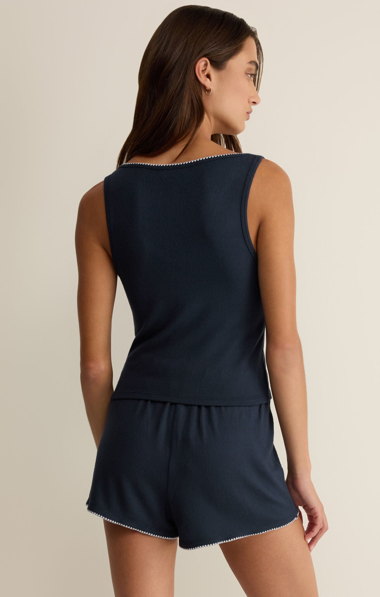 Z Supply Stately V-Neck Tank- Eclipse