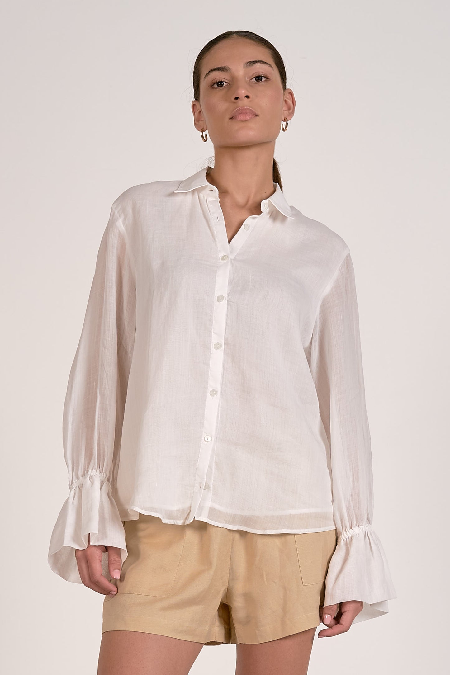 Vista Button Down Top- White