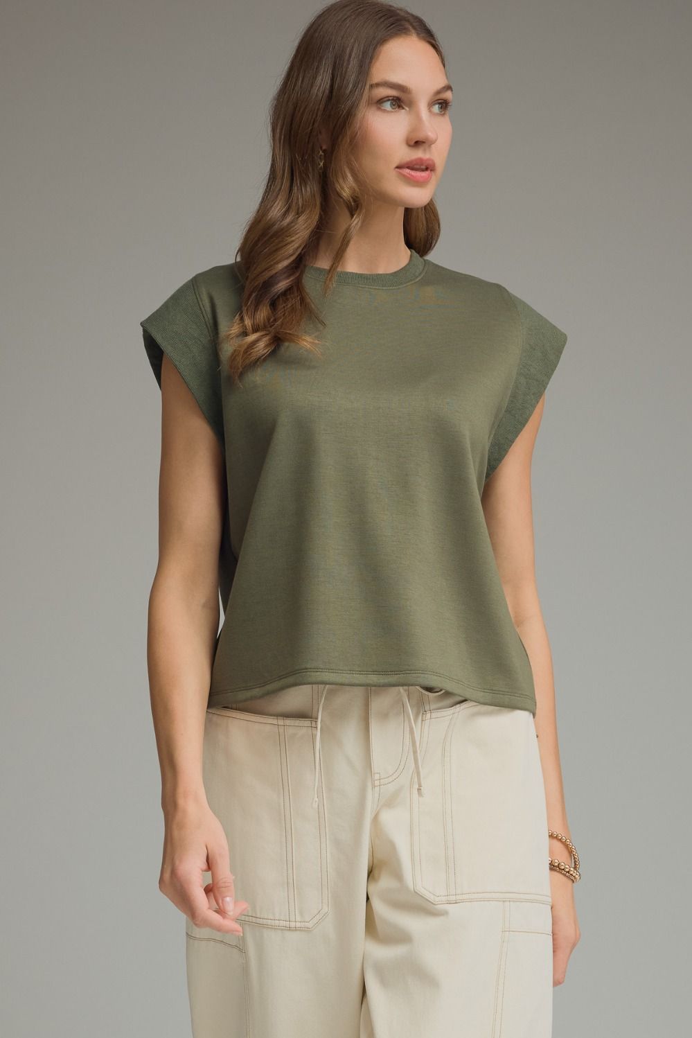 Campo Cap Sleeve Top- Olive