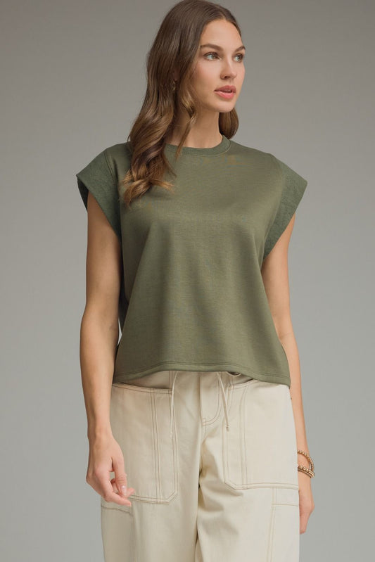 Campo Cap Sleeve Top- Olive