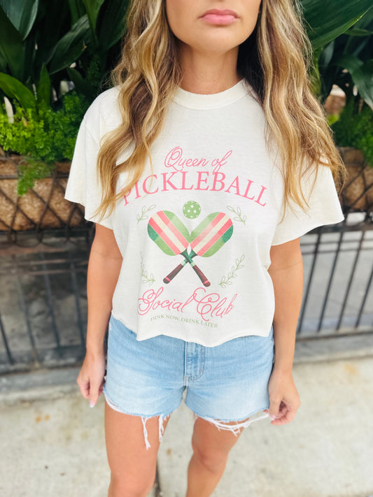 Pickleball Social Club Tee- Ivory