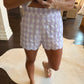 Garrett Gingham Shorts- Lavender/White