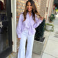 Vonn Button Down Top- Pink/Blue