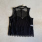 Sheer Eyelash Lace Tank- Black
