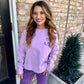 LSU Sequin Boxy Sweatshirt- Lavender