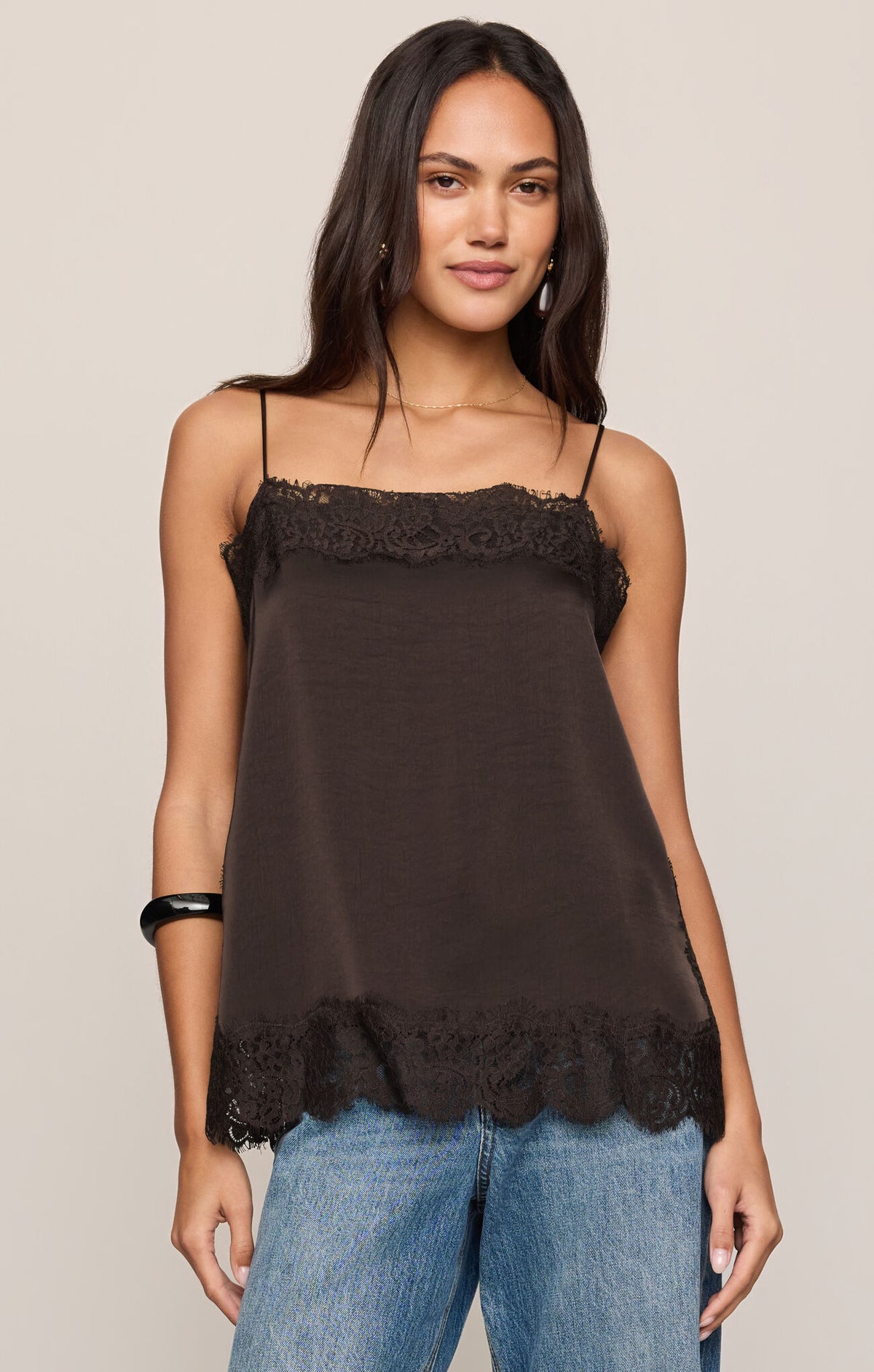 Z Supply Roselle Lace Cami-Cocoa Bean