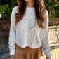 Wisteria Cable Sweater- Alpaca/Ivory