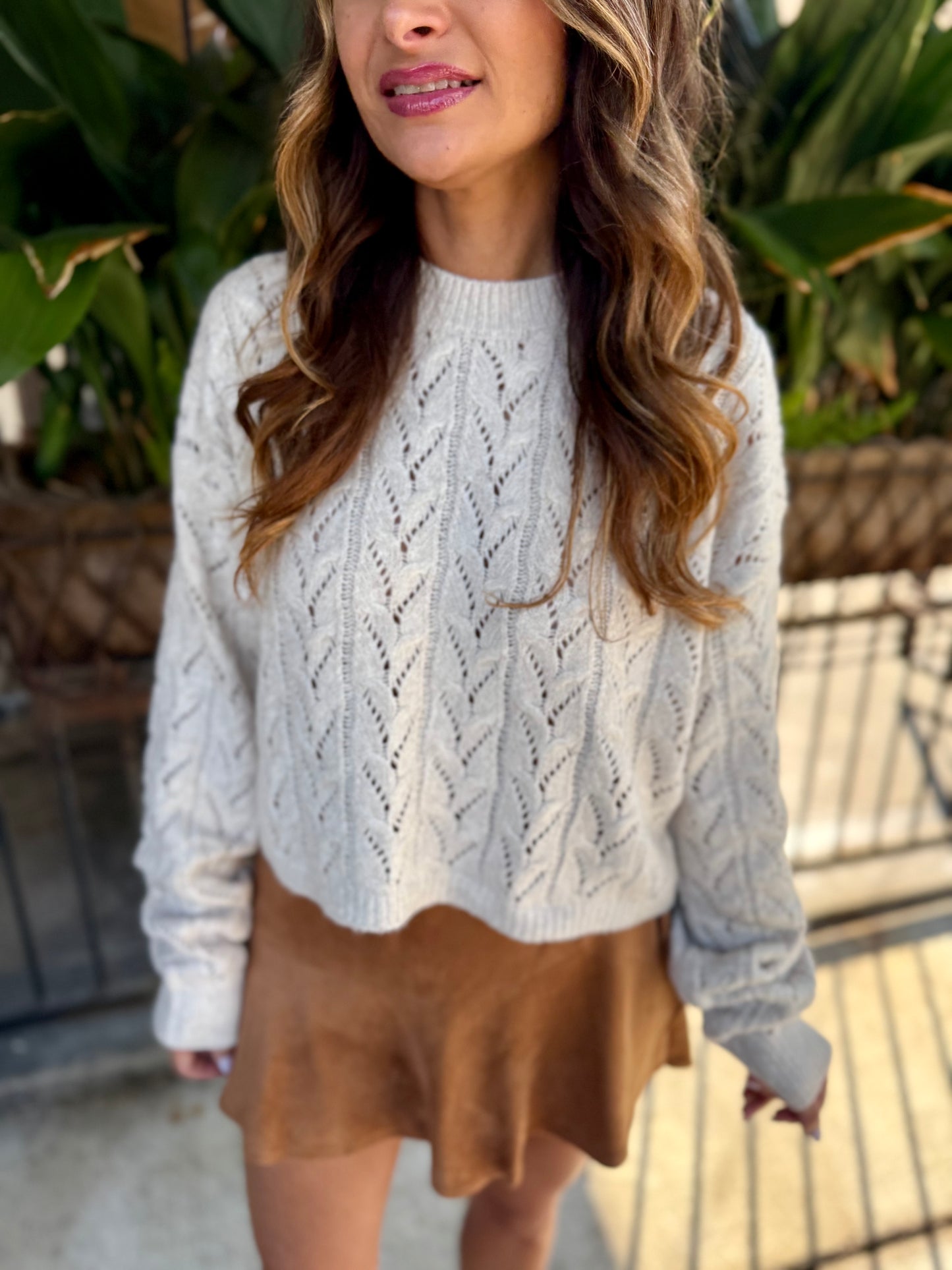 Wisteria Cable Sweater- Alpaca/Ivory
