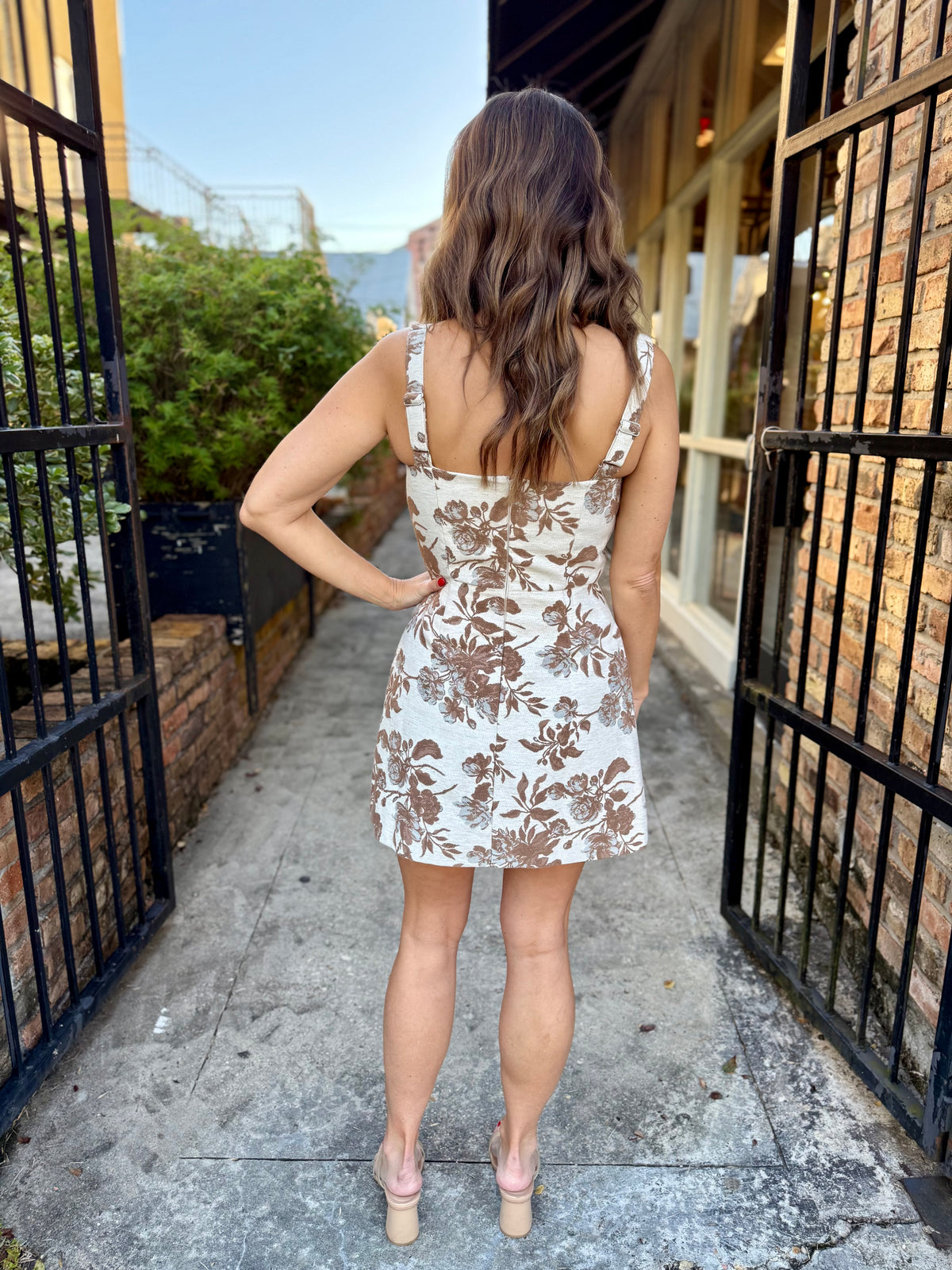 Premium Floral Jacquard Dress