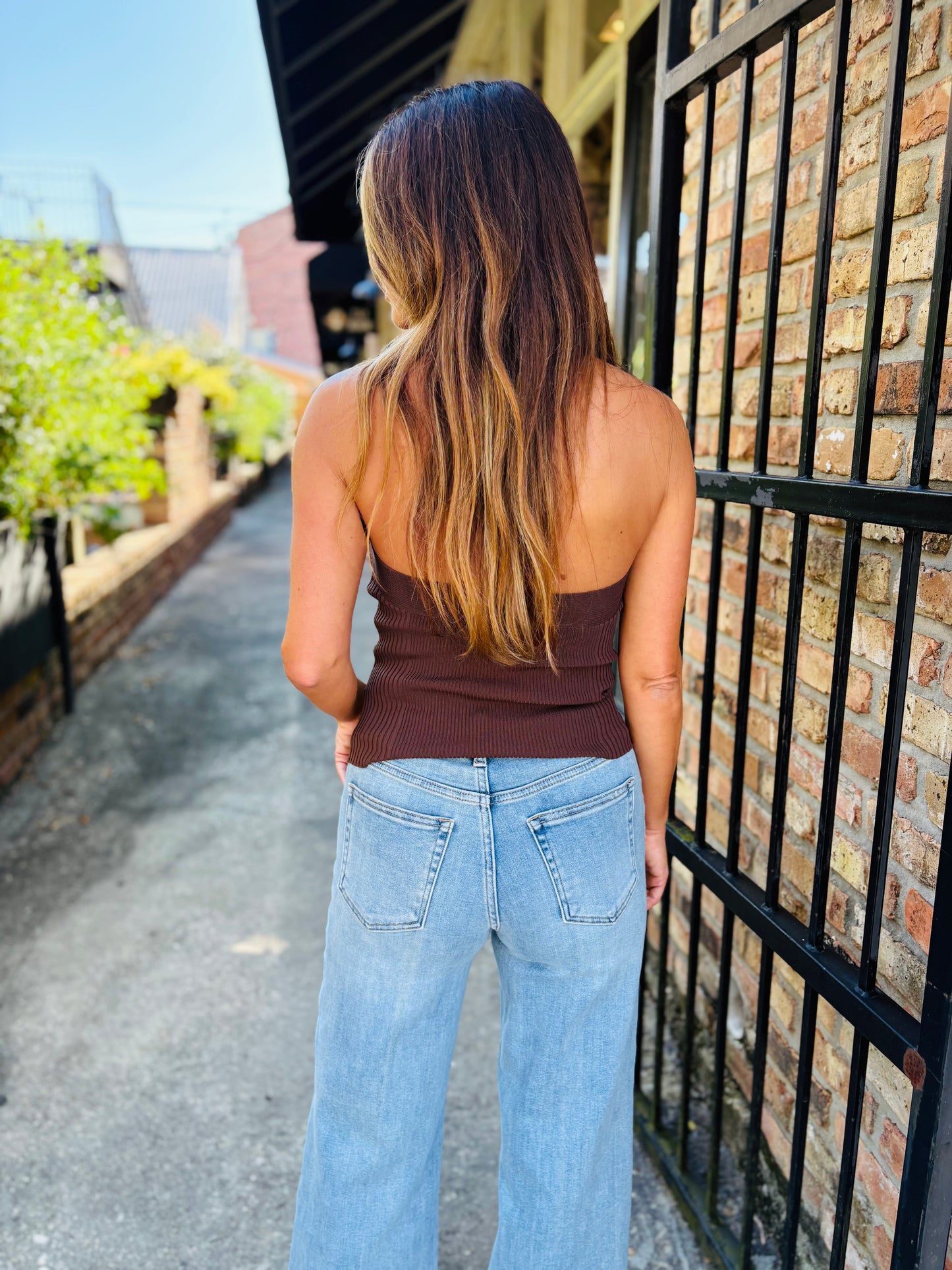 Lydia Halter Top- Brown