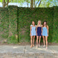 Starlet Gingham Romper- Sky Blue