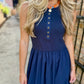 Henley Maxi Dress- Navy