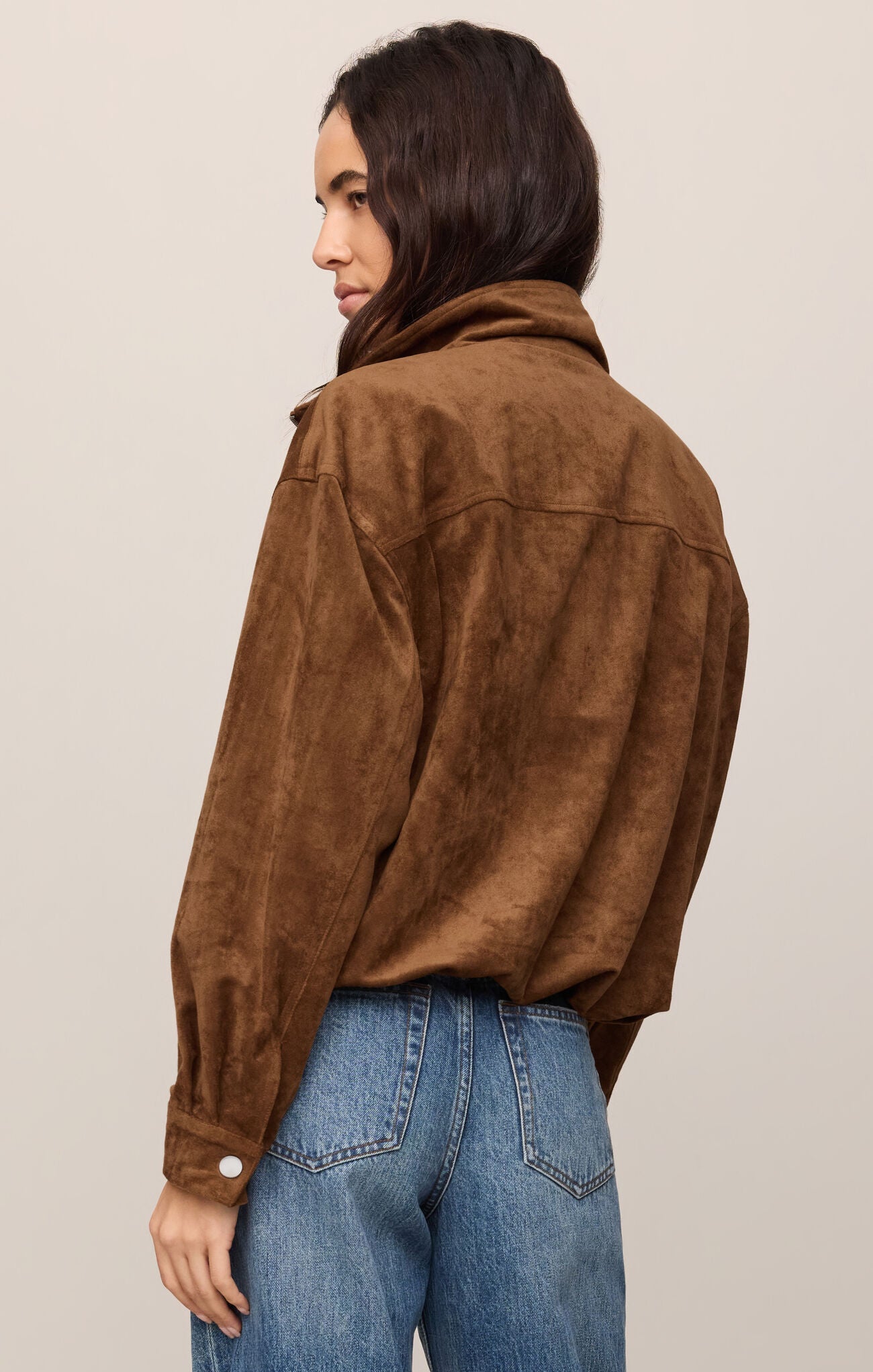 Z Supply Corin Bubble Hem Jacket- Saddle