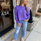 Wisteria Cable Sweater- Purple