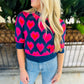 Heart Sweater Top- Navy