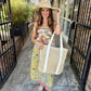 St. Lucia Straw Hat Holder Tote Bag- Taupe