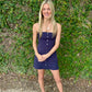 Sariah Button-front Linen Mini Dress