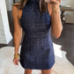 Darcy Mini Dress- Navy Tweed