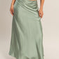 Deano Satin Maxi Skirt- Sage Green