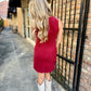 Sky Bar Corduroy Dress- Urban Red