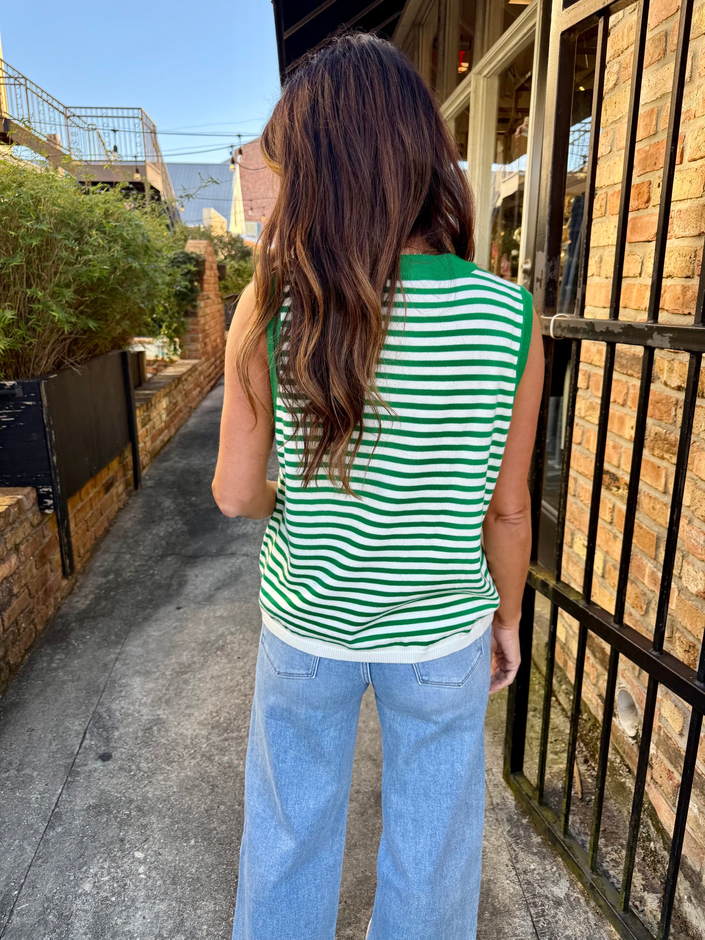 Queen Striped Shamrock Knit Tank