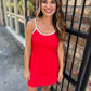 Courtside Lined Tennis Dress- Red