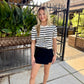 Brightin Denim Skort- Washed Black