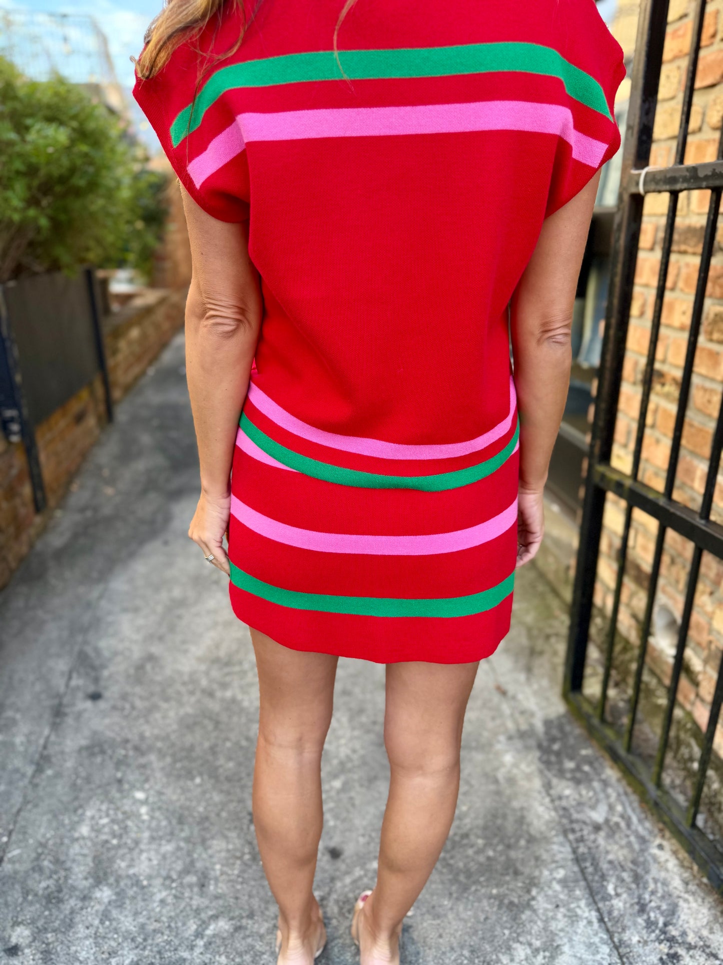 Sleigh Queen Top- Red, Green & Pink