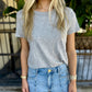 Z Supply Junie Slub Tee- Classic H Grey